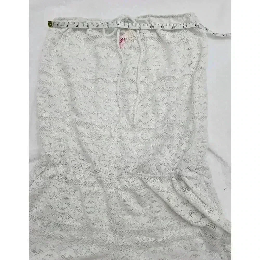 Victoria's Secret Women's Size M White Boho Strapless Romper Swim Coverup